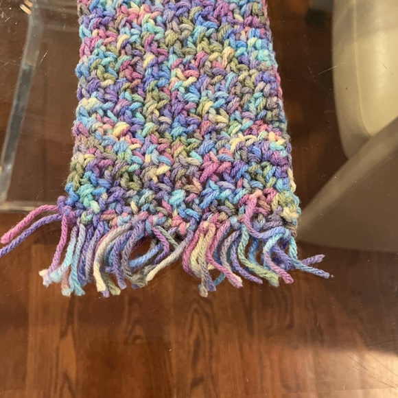 Multi color fringe wool scarf - Picture 2 of 2